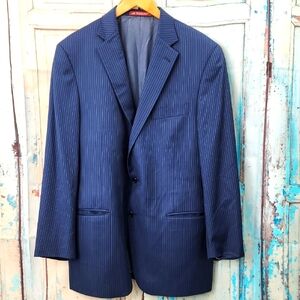 Hart Schaffner Marx Pinstriped Blue Blazer‎